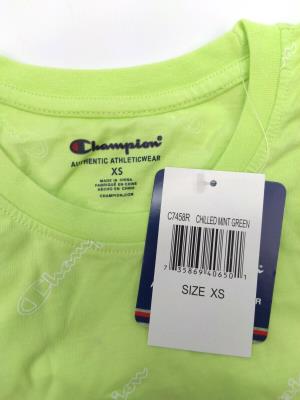 Champion Girl's Script Print Short Sleeve T-Shirt Chilled Mint Green