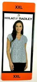 Hilary Radley Women's Blouse V-Neck Short Sleeve Chiffon True to Size Top New