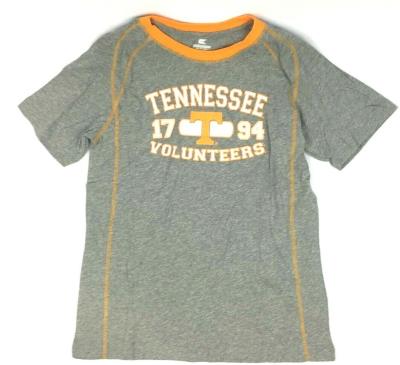 Youth Crew Neck T-Shirt Colosseum Tennessee Volunteers Short Sleeve Tee Grey New