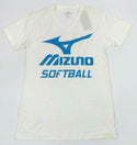 Women's Softball T-shirt Mizuno Short Sleeve V-Neck Tee White - New