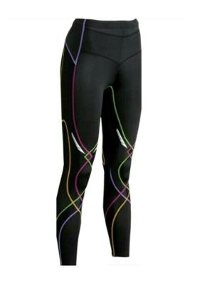 Buy black-rainbow-stitch CW-X Women&#39;s Compression Legging Mid Rise Pull On Capri Size XS New