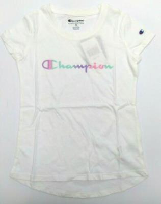Champion Girls' T-shirt High Low Classic Pullover Short Sleeve Crew Neck Top