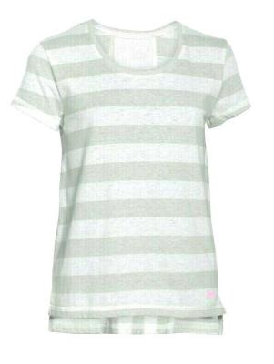 Under Armour Girls' T-Shirt Loose Fit Finale Short Sleeve Stripped Whisper Grey