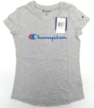 Buy grey Champion Girls' T-shirt High Low Classic Pullover Short Sleeve Crew Neck Top