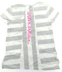 Under Armour Girls' T-Shirt Loose Fit Finale Short Sleeve Stripped Whisper Grey