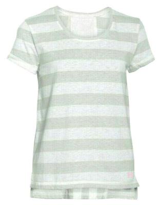 Under Armour Girls' T-Shirt Loose Fit Finale Short Sleeve Stripped Whisper Grey