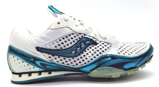 Saucony Women's Running Shoes Athletic Spike Velocity Distance 2 White Blue