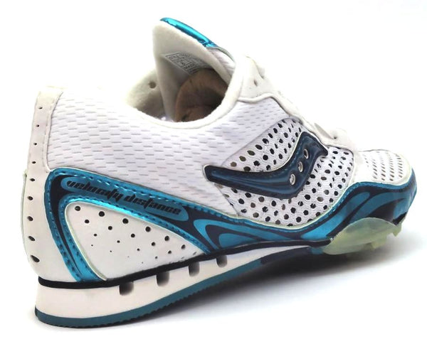 Saucony Women's Running Shoes Athletic Spike Velocity Distance 2 White Blue