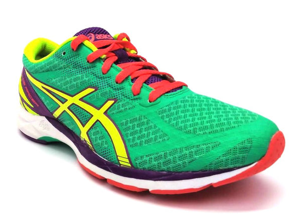 Asics Women's Running Shoes Lace Up Gel-DS Racer 10 Mint Flash Yellow Purple New