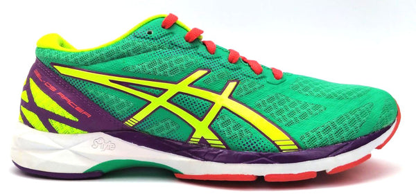 Asics Women's Running Shoes Lace Up Gel-DS Racer 10 Mint Flash Yellow Purple New