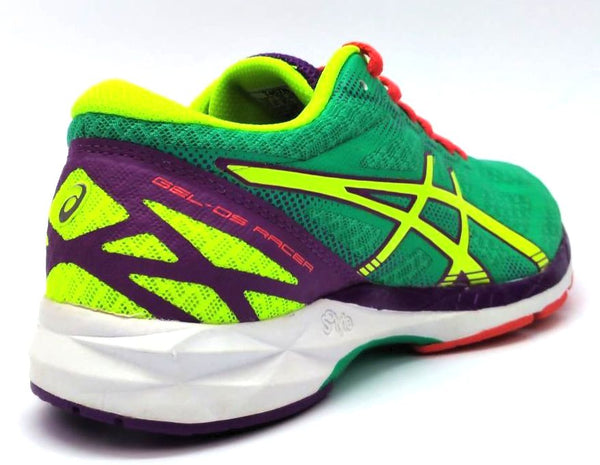 Asics Women's Running Shoes Lace Up Gel-DS Racer 10 Mint Flash Yellow Purple New