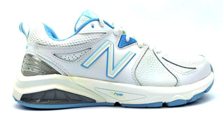 New Balance Women's Cross Training Shoes Casual Comfort Lace Up White Blue WX857