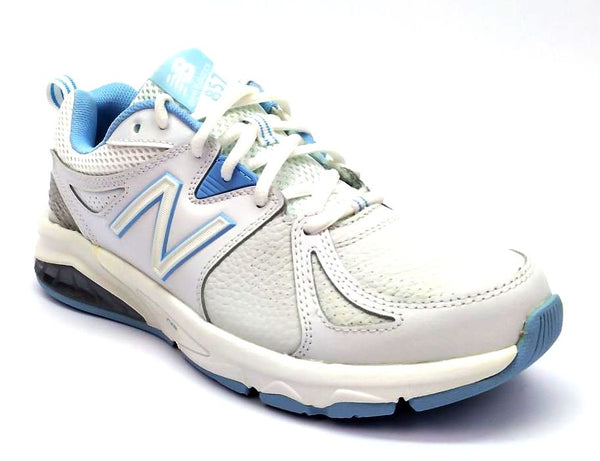 New Balance Women's Cross Training Shoes Casual Comfort Lace Up White Blue WX857