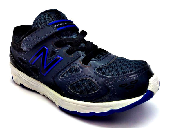 New Balance Kids Boys Running Shoes Hook and Loop Black Blue New in Box