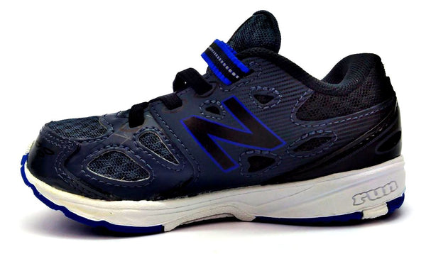 New Balance Kids Boys Running Shoes Hook and Loop Black Blue New in Box