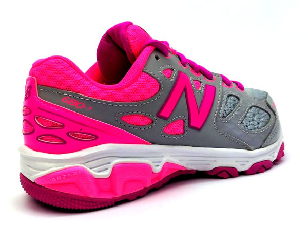 New Balance Kids Running Shoes Tech Ride 680 v3 Lace Up Sneakers Gray Pink New