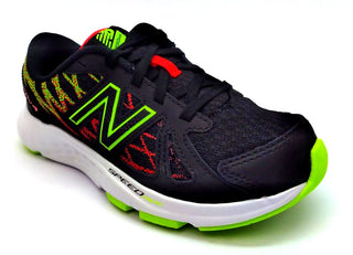 New Balance Kids Running Shoes Lace Up Speed Sneakers Black Green Orange