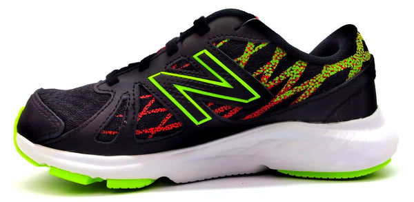 New Balance Kids Running Shoes Lace Up Speed Sneakers Black Green Orange