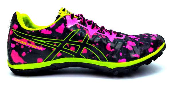 Asics Women's  Running Shoes Cross Freak 2 Cross-Country Pink Black Neon Lime 8