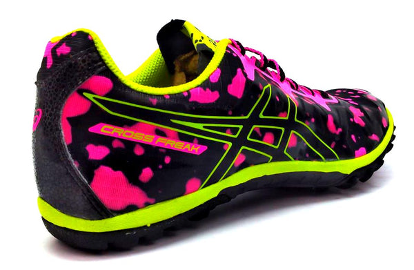 Asics Women's  Running Shoes Cross Freak 2 Cross-Country Pink Black Neon Lime 8