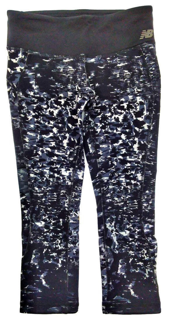 New Balance Women's Capri Leggings Pants Fitted Printed Pull On New