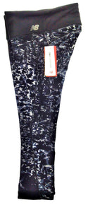 New Balance Women's Capri Leggings Pants Fitted Printed Pull On New