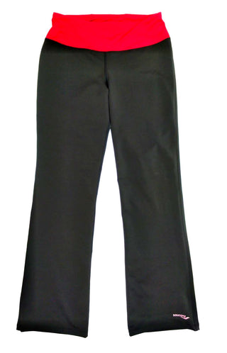 Saucony Women's Pants Cha Cha Flex Pull on Black Red Small New