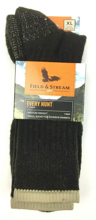 Field & Stream Men's Crew Socks 9" Every Hunt Ultimate Durability Size Medium
