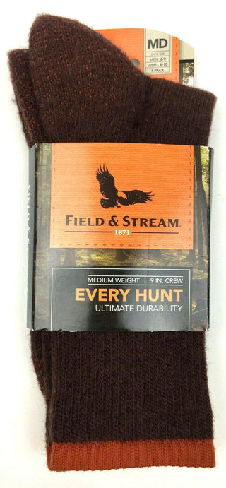 Field & Stream Men's Crew Socks 9" Every Hunt Ultimate Durability Size Medium