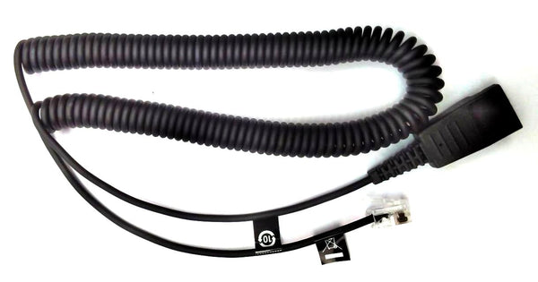 Jabra QD RJ10 Telephone Headphone Headset 2m Coiled Cable Cord 8800-01-01