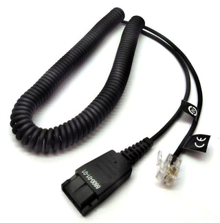 Jabra QD RJ10 Telephone Headphone Headset 2m Coiled Cable Cord 8800-01-01
