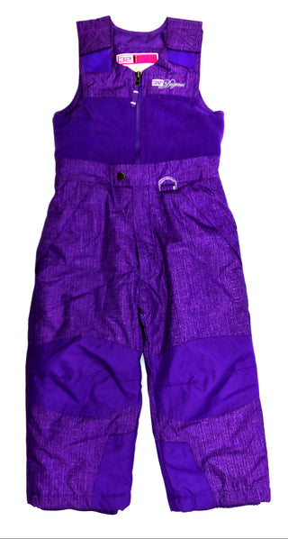 32 Degrees Kids Girls Bib Overall Pants Ski Snow Suit Weatherproof Purple 4T