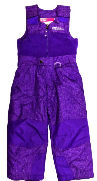 32 Degrees Kids Girls Bib Overall Pants Ski Snow Suit Weatherproof Purple 4T