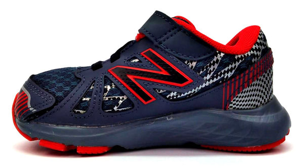 New Balance Kids Running Shoes Hook & Loop Lightweight Athletics Shoes Navy Red