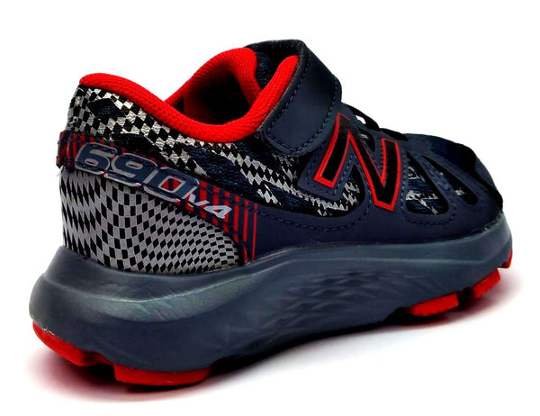 New Balance Kids Running Shoes Hook & Loop Lightweight Athletics Shoes Navy Red