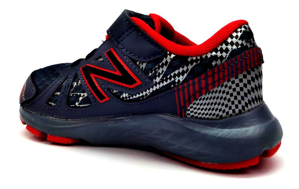 New Balance Kids Running Shoes Hook & Loop Lightweight Athletics Shoes Navy Red