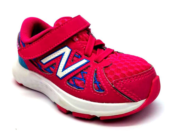 New Balance Kids Running Shoes Hook & Loop Lightweight Sneaker Pink Blue