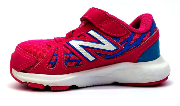 New Balance Kids Running Shoes Hook & Loop Lightweight Sneaker Pink Blue