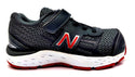 New Balance Kids Running Shoes Athletic Hook and Loop Sneakers Black Gray 7.5 M