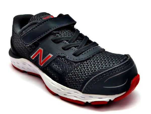 New Balance Kids Running Shoes Athletic Hook and Loop Sneakers Black Gray 7.5 M