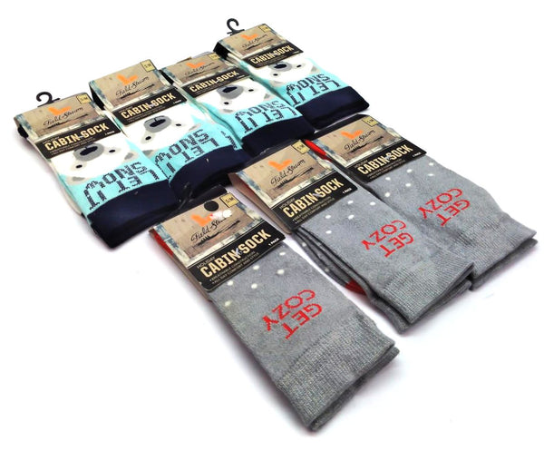 Lot of 7 Field & Stream Youth Cabin Socks Holiday Breathable Crew Socks Size S/M