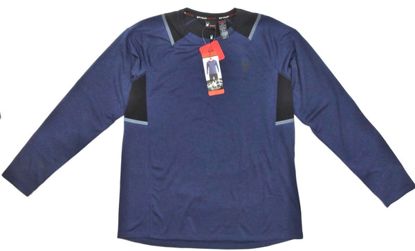 Spyder Men's Active Long Sleeve Baselayer Shirt Dust Navy Heather Medium New