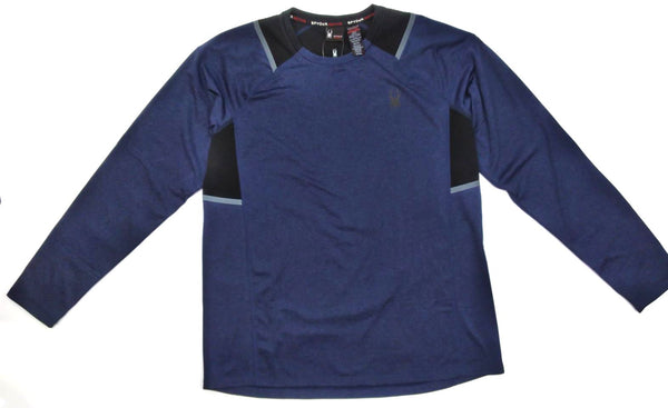 Spyder Men's Active Long Sleeve Baselayer Shirt Dust Navy Heather Medium New