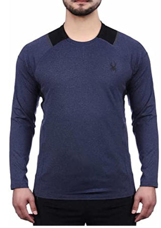 Spyder Men's Active Long Sleeve Baselayer Shirt Dust Navy Heather Medium New