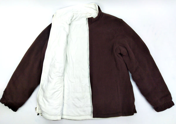 Krumba Women's Winter Jacket Sportswear Outdoor Reversible White Brown - Large