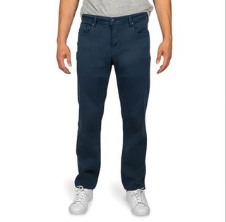 Buy blue Jachs Men's Traveler Pants 5 Pockets Mid-Rise Straight Fit Stretch New