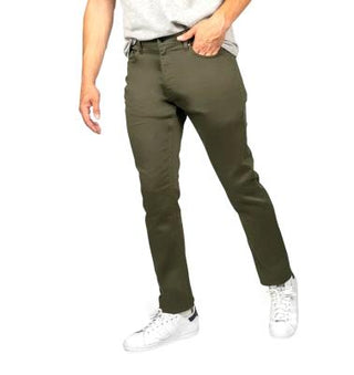 Buy green Jachs Men&#39;s Traveler Pants 5 Pockets Mid-Rise Straight Fit Stretch New