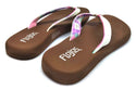 Flojos Women's Sandals Flip Flop Tie Dye Multi Layer Toepost MEMEX Footbed New