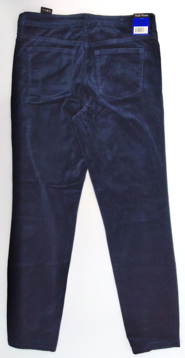 Well Worn Women's Pants High-Rise Luxe Velvet Tapered Leg New