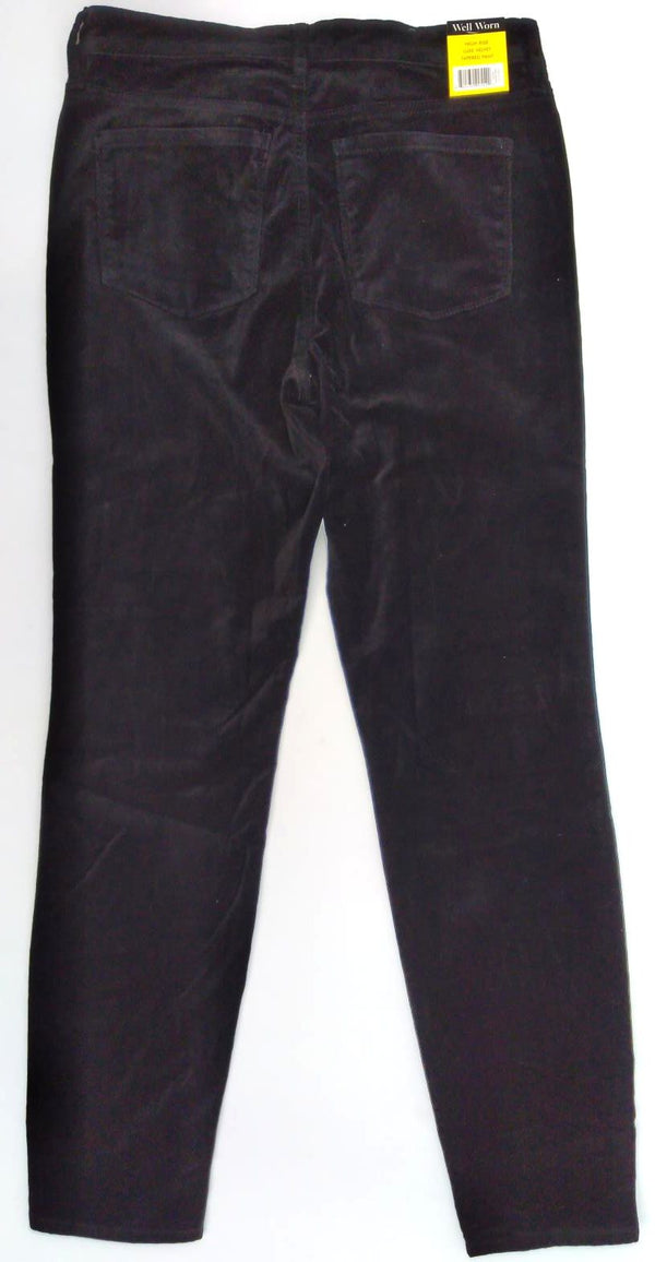 Well Worn Women's Pants High-Rise Luxe Velvet Tapered Leg New